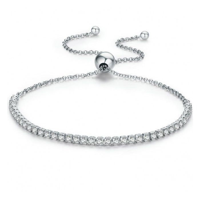 Bratara argint Tennis reglabila cu zirconii [1]