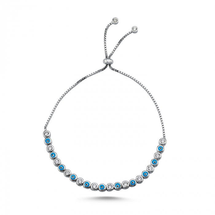 Bratara tennis argint reglabila cu ochi de deochi [1]