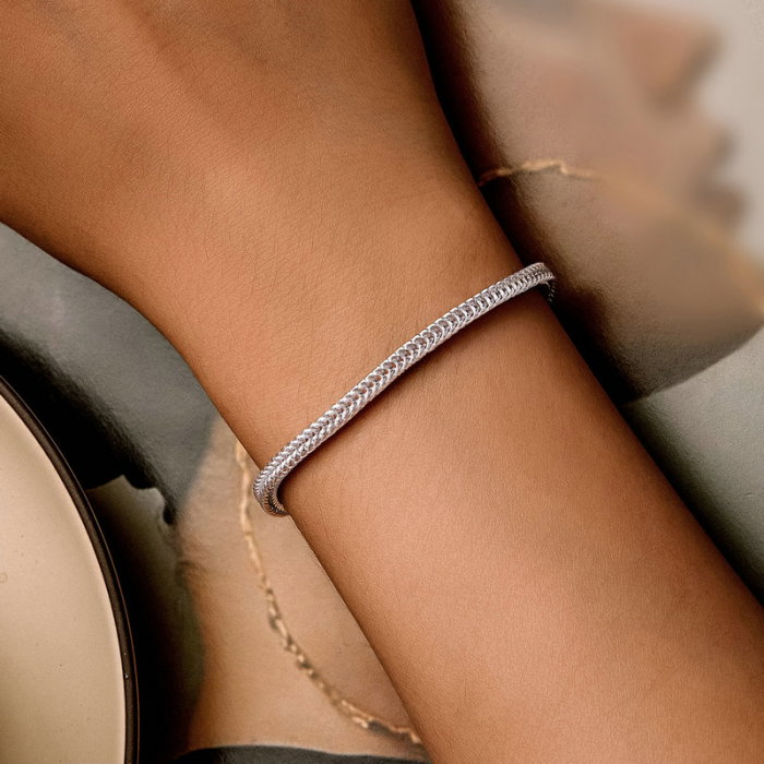 Bratara argint sarpe reglabila 14 + 5 cm fara inchizatoare [3]