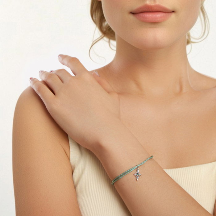 Bratara argint snur cu cruce [10]