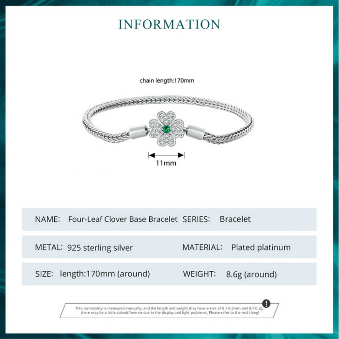 Bratara argint trifoi cu patru foi [11]