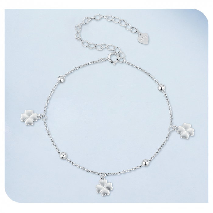 Bratara argint trifoi cu patru foi [12]