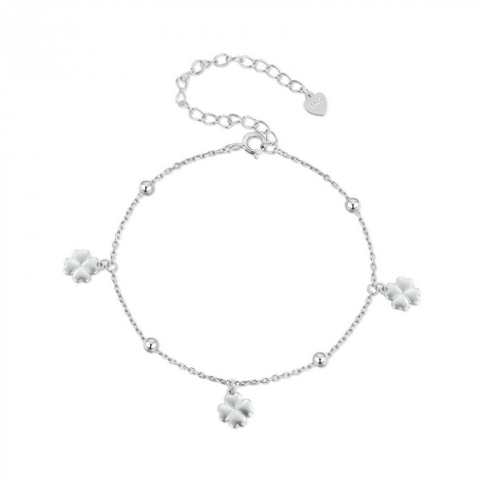 Bratara argint trifoi cu patru foi [8]