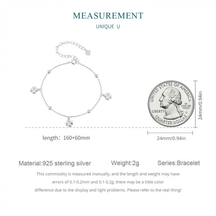 Bratara argint trifoi cu patru foi [11]