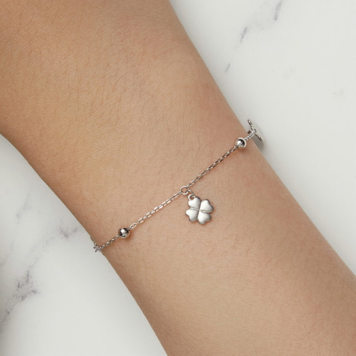 Bratara argint trifoi cu patru foi [4]