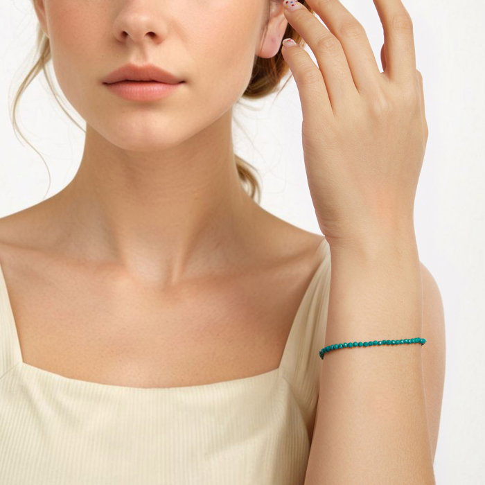 Bratara argint Turcoaz Verde Sintetic [6]