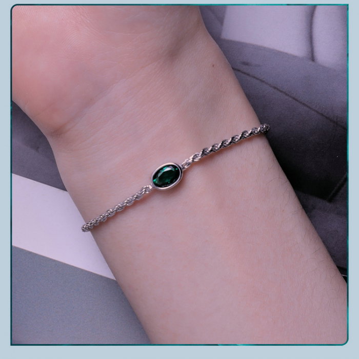 Bratara argint zirconiu verde chopard [13]