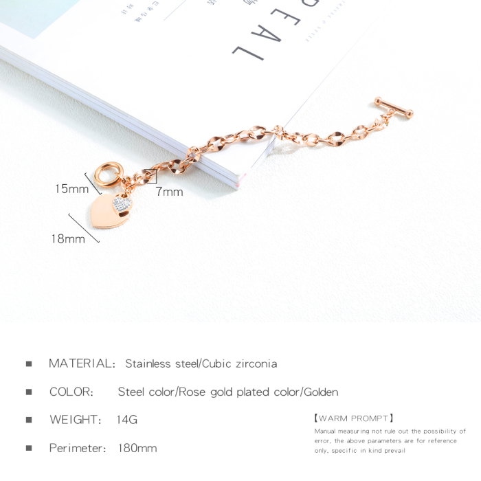 Bratara aurie cu inimioara dubla – Eleganta si feminitate rafinata [10]