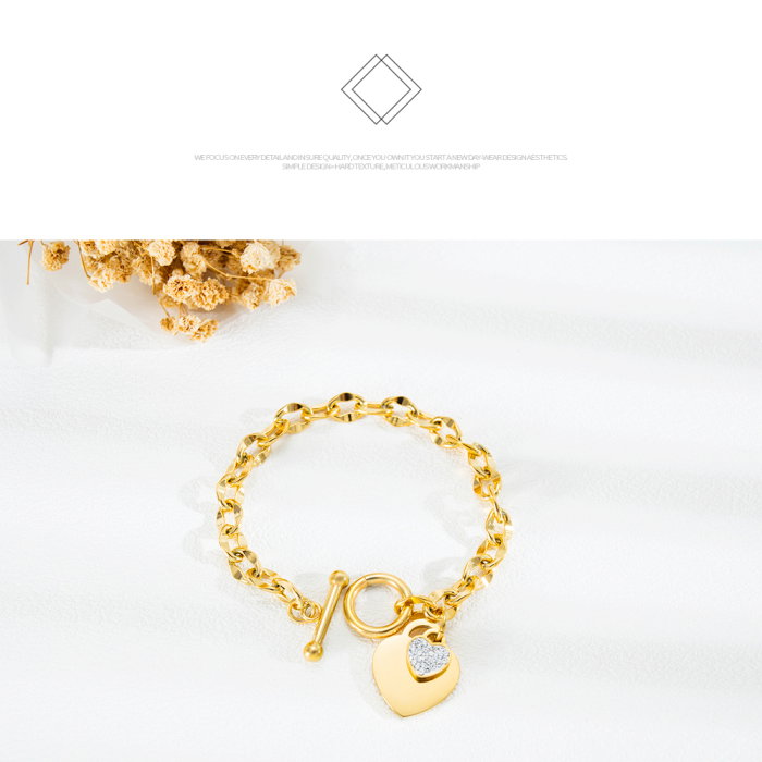 Bratara aurie cu inimioara dubla – Stralucire si eleganta moderna [7]