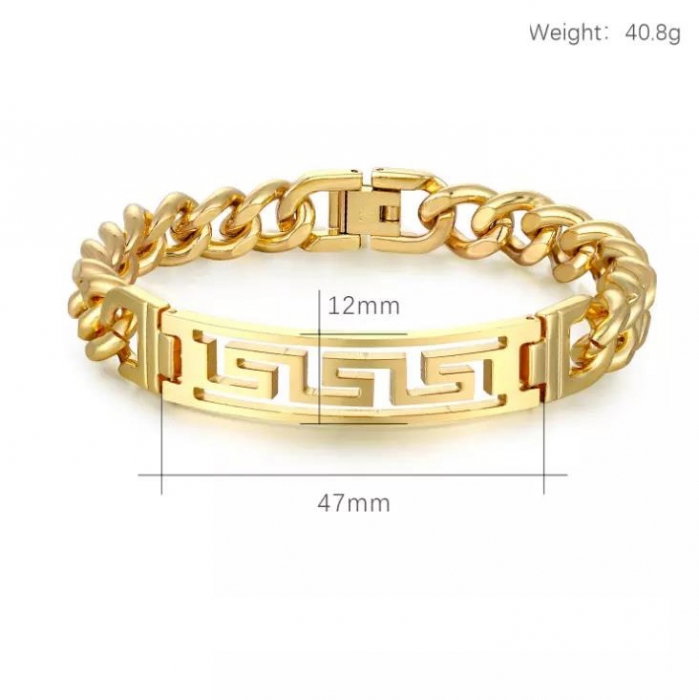 Bratara aurie din inox cu placuta decupata [3]