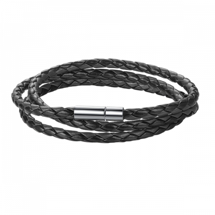 Bratara / Colier din piele naturala impletita si inox [1]