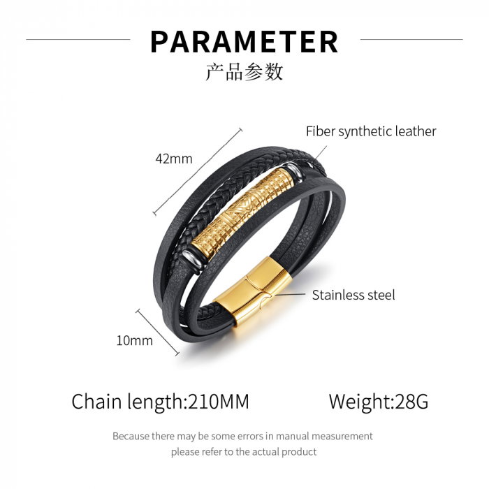 Bratara cool din  inox si piele [10]