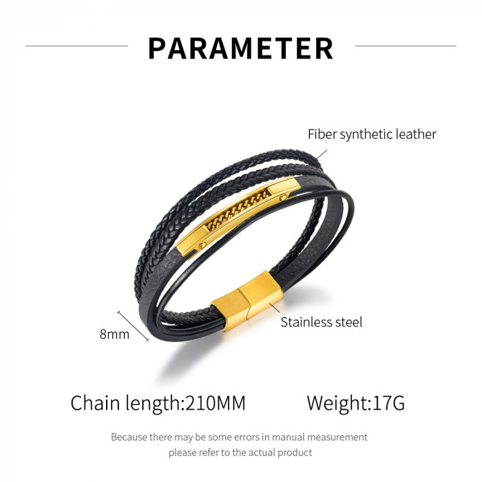 Bratara Cool Man piele si inox [7]