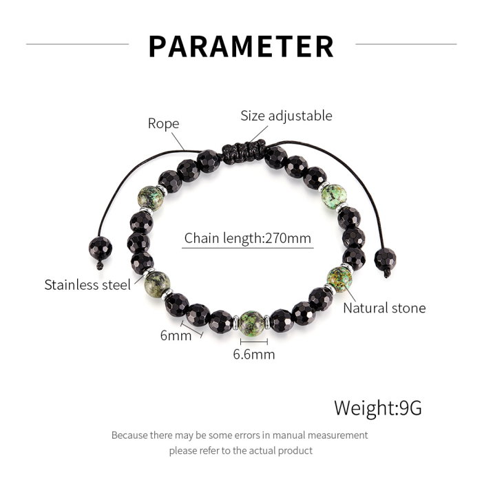 Bratara cu Pietre Naturale Verzi si Negre – Energie si Echilibru [7]
