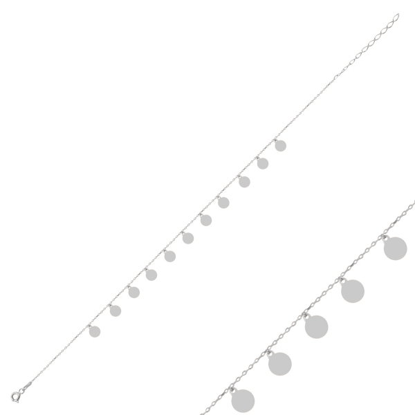 Bratara de mana sau picior din argint rodiat cu banuti - BTU0118 [1]