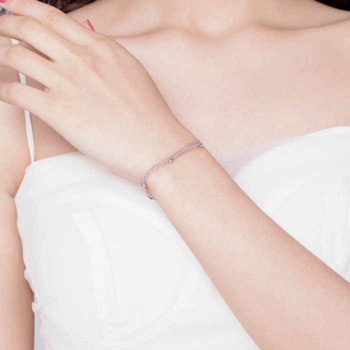 Bratara din argint cu 2 lanturi si bilute [5]