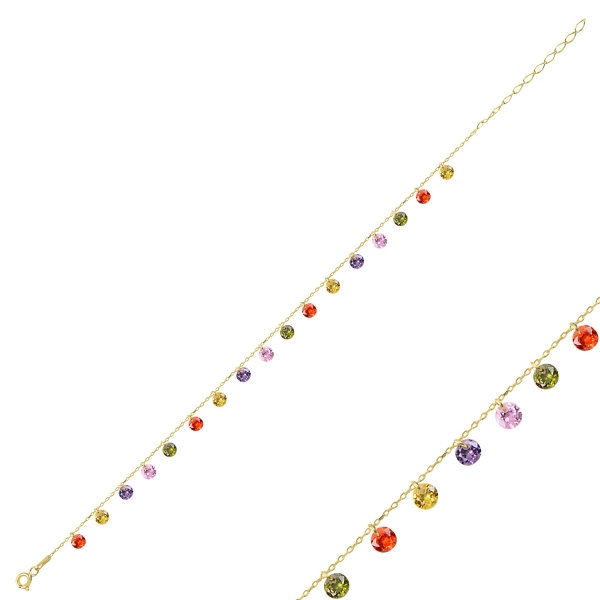Bratara din argint placata cu aur cu zirconii multicolore [1]