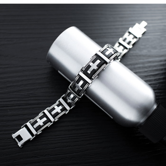 Bratara din inox cu cruciulite [3]