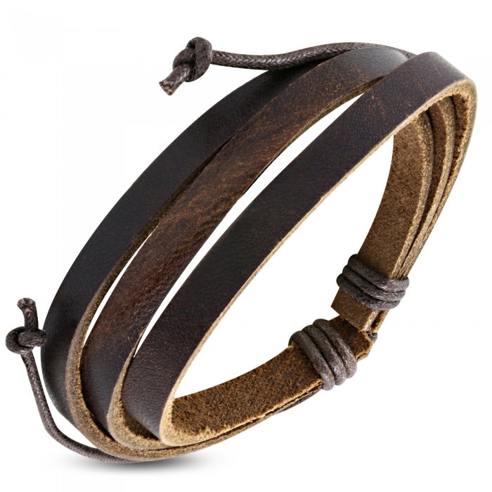 Bratara din piele maro si sfoara [1]