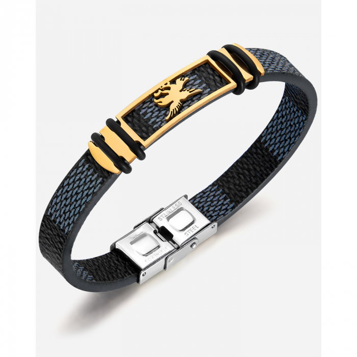 Bratara Eagle cu placuta din inox si piele [11]