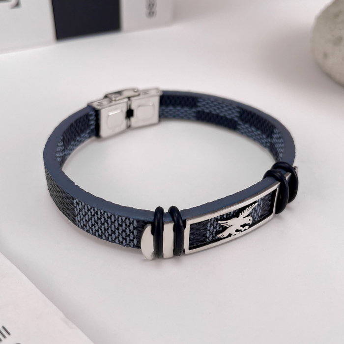 Bratara Eagle cu placuta din inox si piele [6]