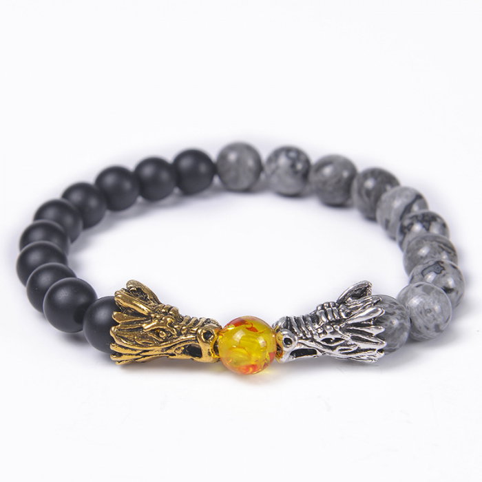 Bratara elastica cu pietre semipretioase si Dragoni BLA175 [3]