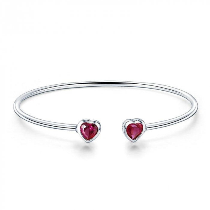 Bratara fixa din argint cu inimioare [1]