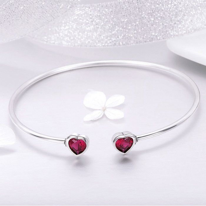 Bratara fixa din argint cu inimioare [4]