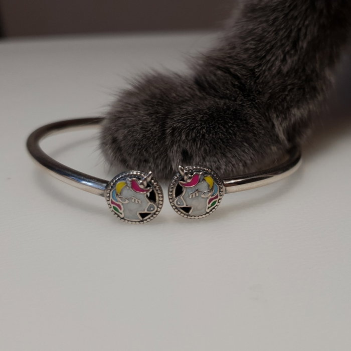 Bratara fixa din argint cu Unicorni [4]