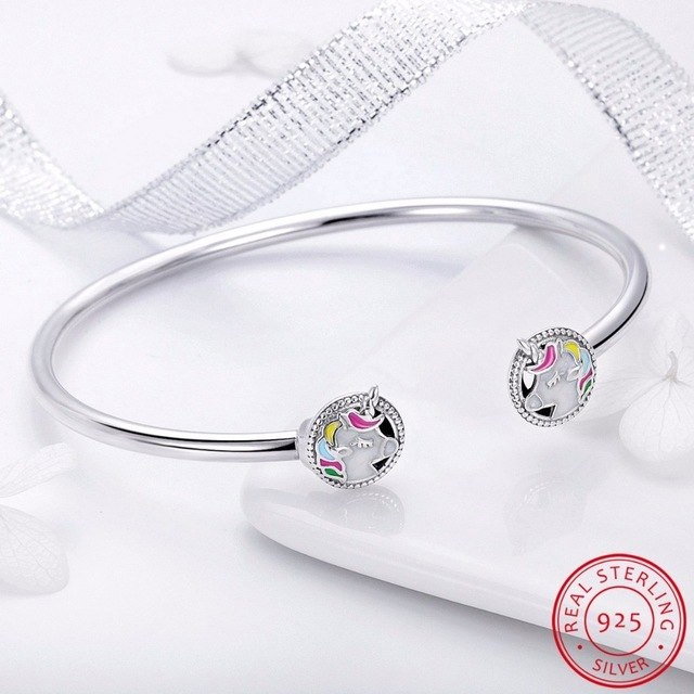 Bratara fixa din argint cu Unicorni [6]