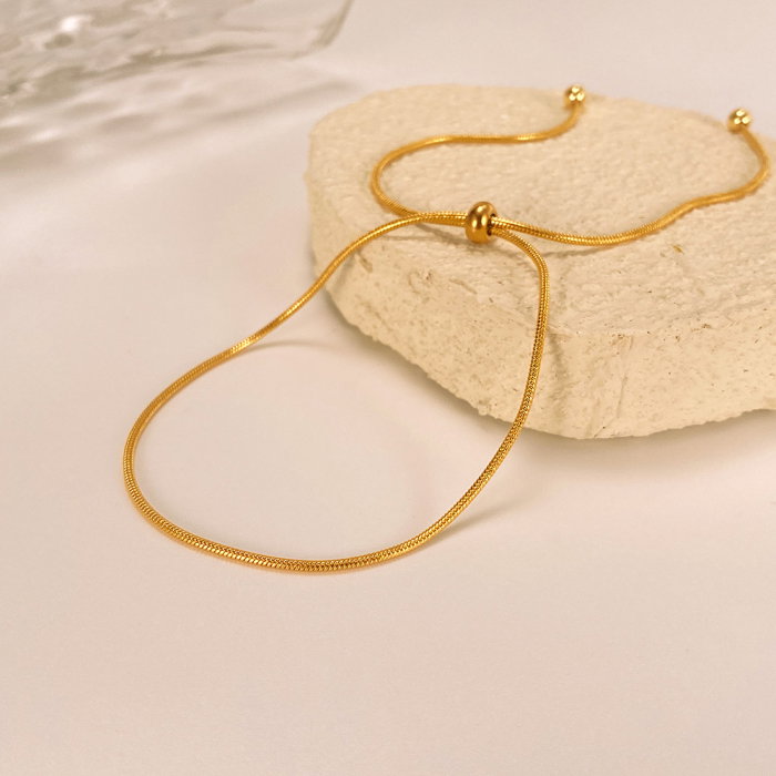 Bratara glezna aurie ajustabila tip sarpe – Minimalism rafinat [7]