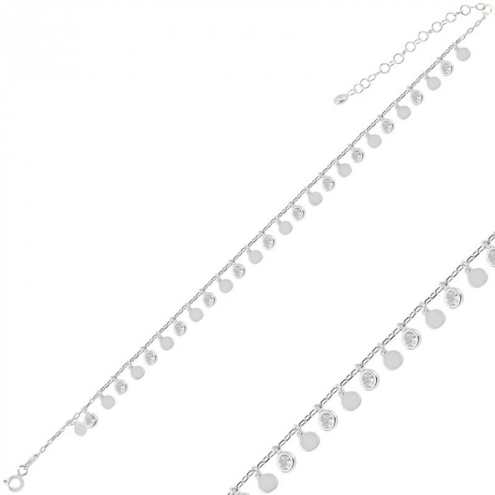 Bratara mana sau glezna din argint cu banuti si zirconii [1]