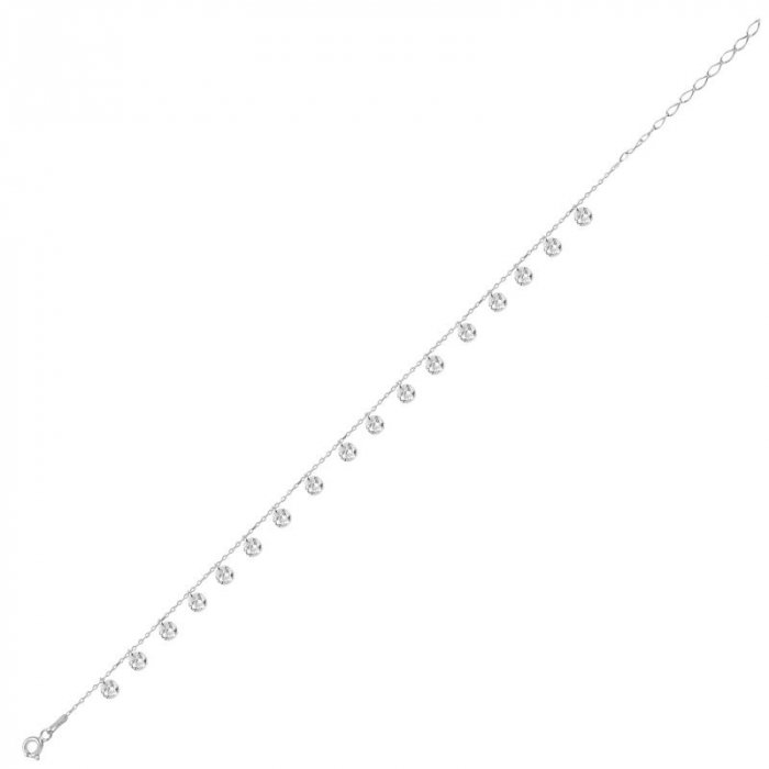 Bratara mana sau glezna din argint cu zirconii rotunde [1]