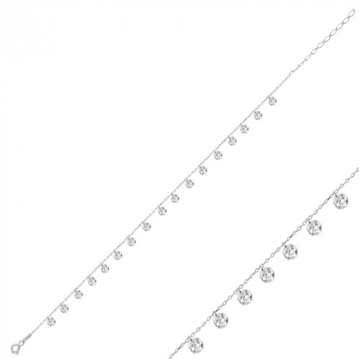 Bratara mana sau glezna din argint cu zirconii rotunde [2]