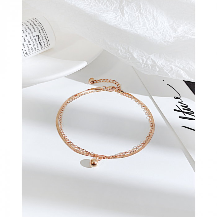 Bratara glezna dubla din inox cu bilute [2]