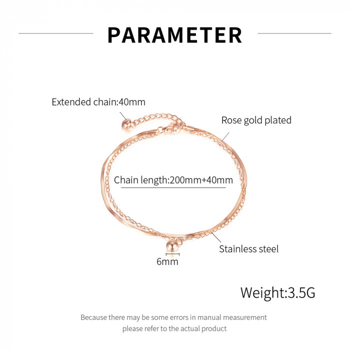 Bratara glezna dubla din inox cu bilute [6]
