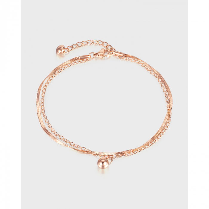 Bratara glezna dubla din inox cu bilute [14]