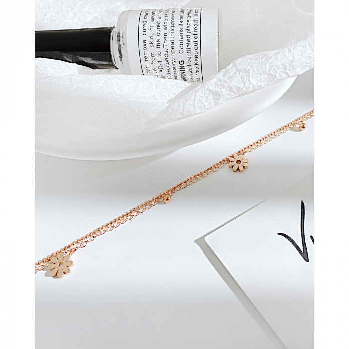 Bratara glezna dubla din inox cu flori [4]