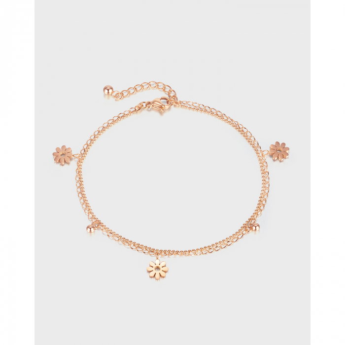 Bratara glezna dubla din inox cu flori [14]