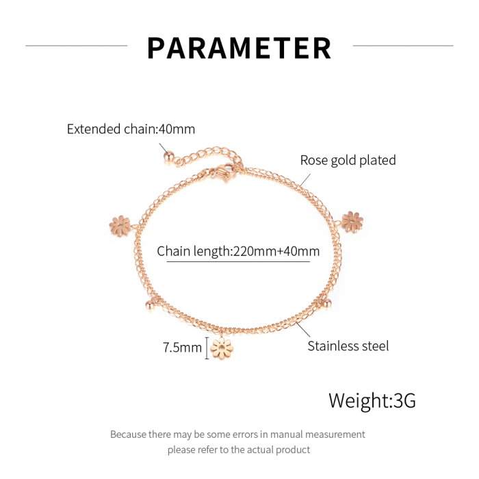 Bratara glezna dubla din inox cu flori [6]