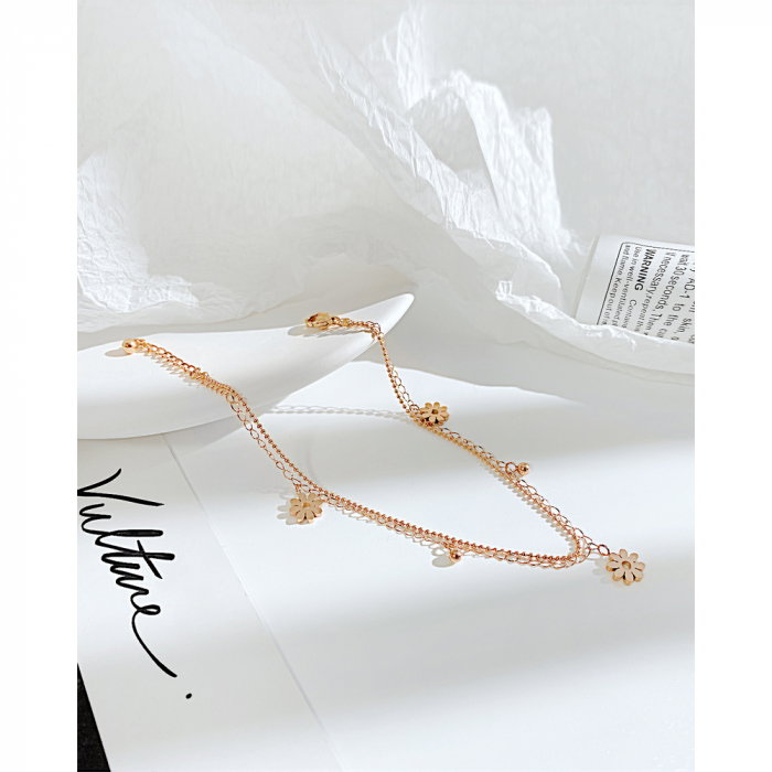 Bratara glezna dubla din inox cu flori [7]