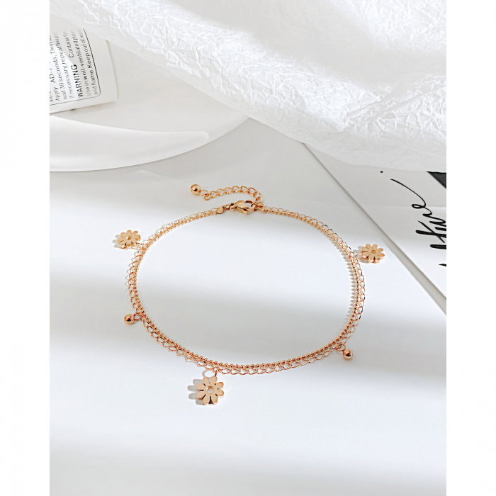 Bratara glezna dubla din inox cu flori [2]