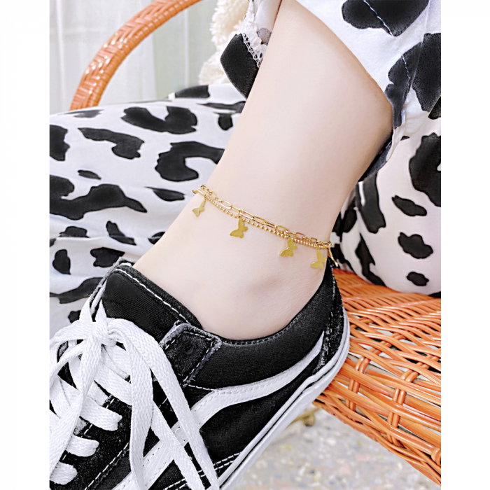 Bratara glezna dubla din inox cu fluturasi [9]