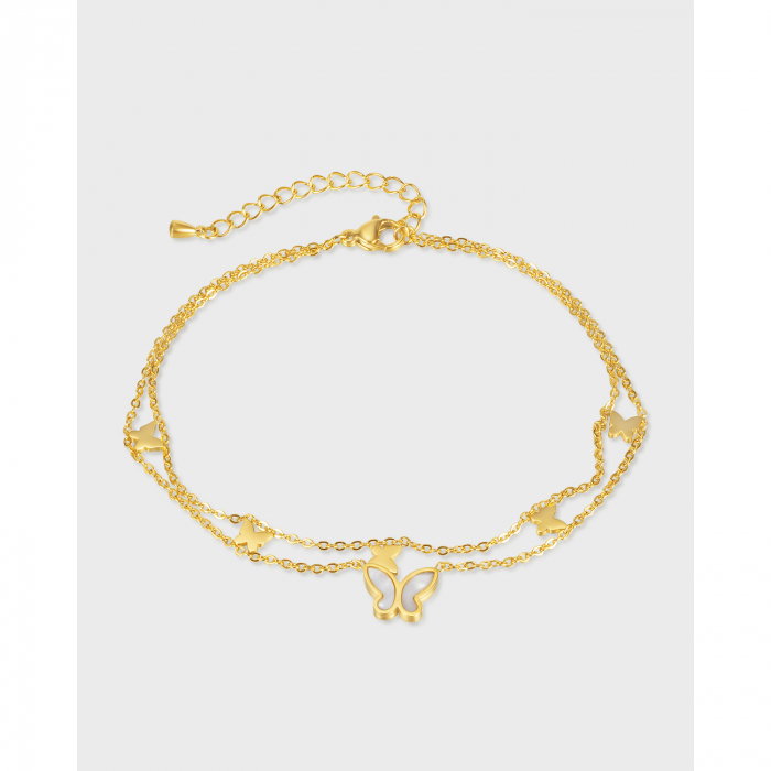 Bratara glezna dubla din inox cu fluturi [15]