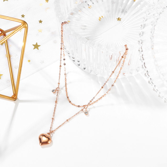 Bratara glezna dubla din inox cu inima si bilute [2]