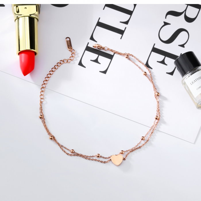 Bratara glezna dubla din inox cu inima si bilute [3]