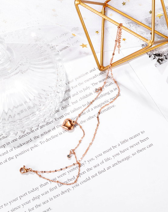 Bratara glezna dubla din inox cu inima si bilute [7]