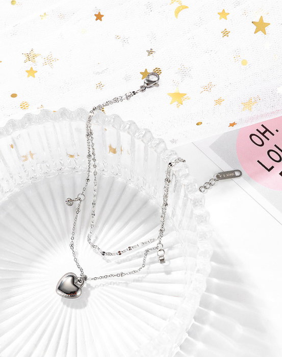 Bratara glezna dubla din inox cu inima si bilute [6]