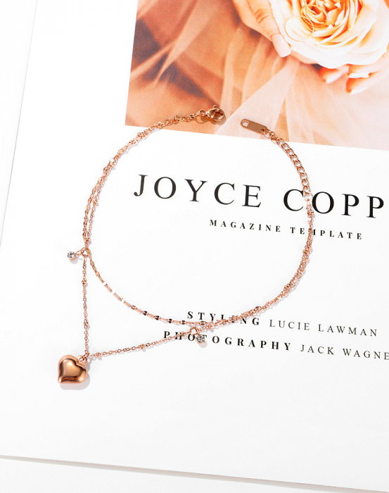 Bratara glezna dubla din inox cu inima si bilute [6]