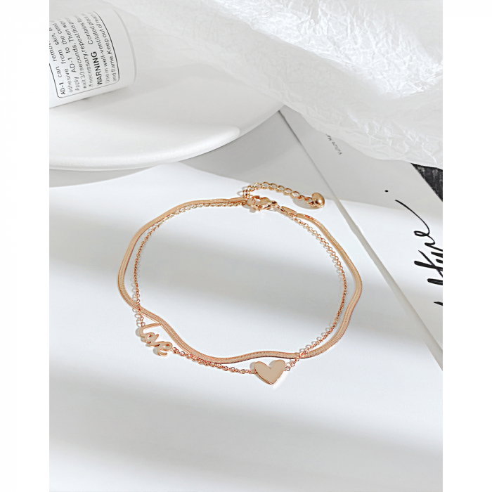 Bratara glezna dubla din inox cu inima si Love [10]